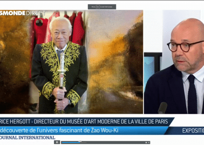 Video, TV5 Monde, « Discovering the fascinating world of Zao Wou-Ki », interview of Fabrice Hergott, director of the musée d’Art moderne de la Ville de Paris