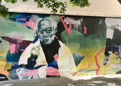 Inauguration de la fresque hommage à Zao Wou-Ki sur le mur pignon du 83 rue Didot
