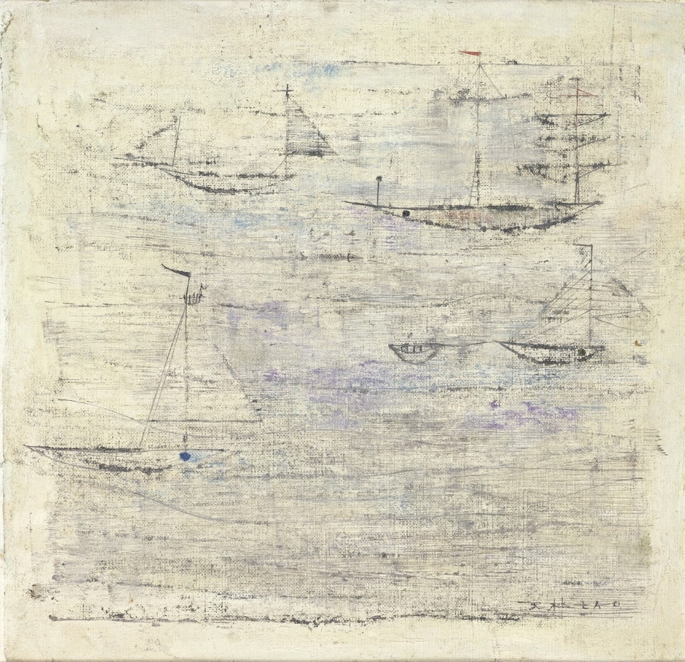 Sans titre, huile sur carton toilé, 1951, 35,5 x 36,5 cm. Donation Geneviève Bonnefoi, Abbaye de Beaulieu-en-Rouergue – Centre des Monuments Nationaux – Photo CMN / Benjamin Gavaudo