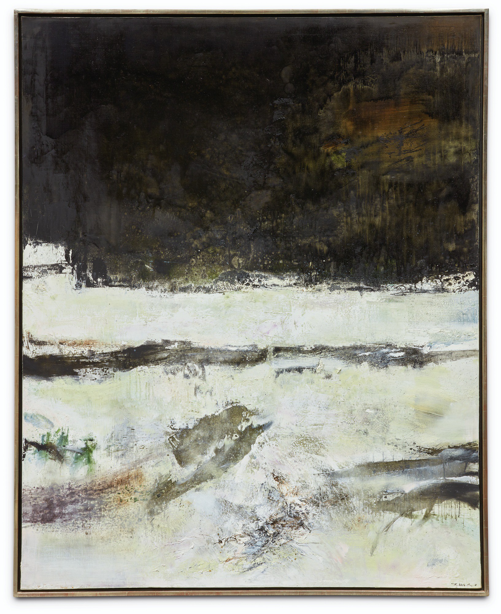 11.02.79 – À la mémoire de mon frère Wou-Wei, 1979 Huile sur toile, 162 x 130 cm – Paris, Musée d’Art Moderne, donation F. Marquet-Zao 2022. Droits réservés