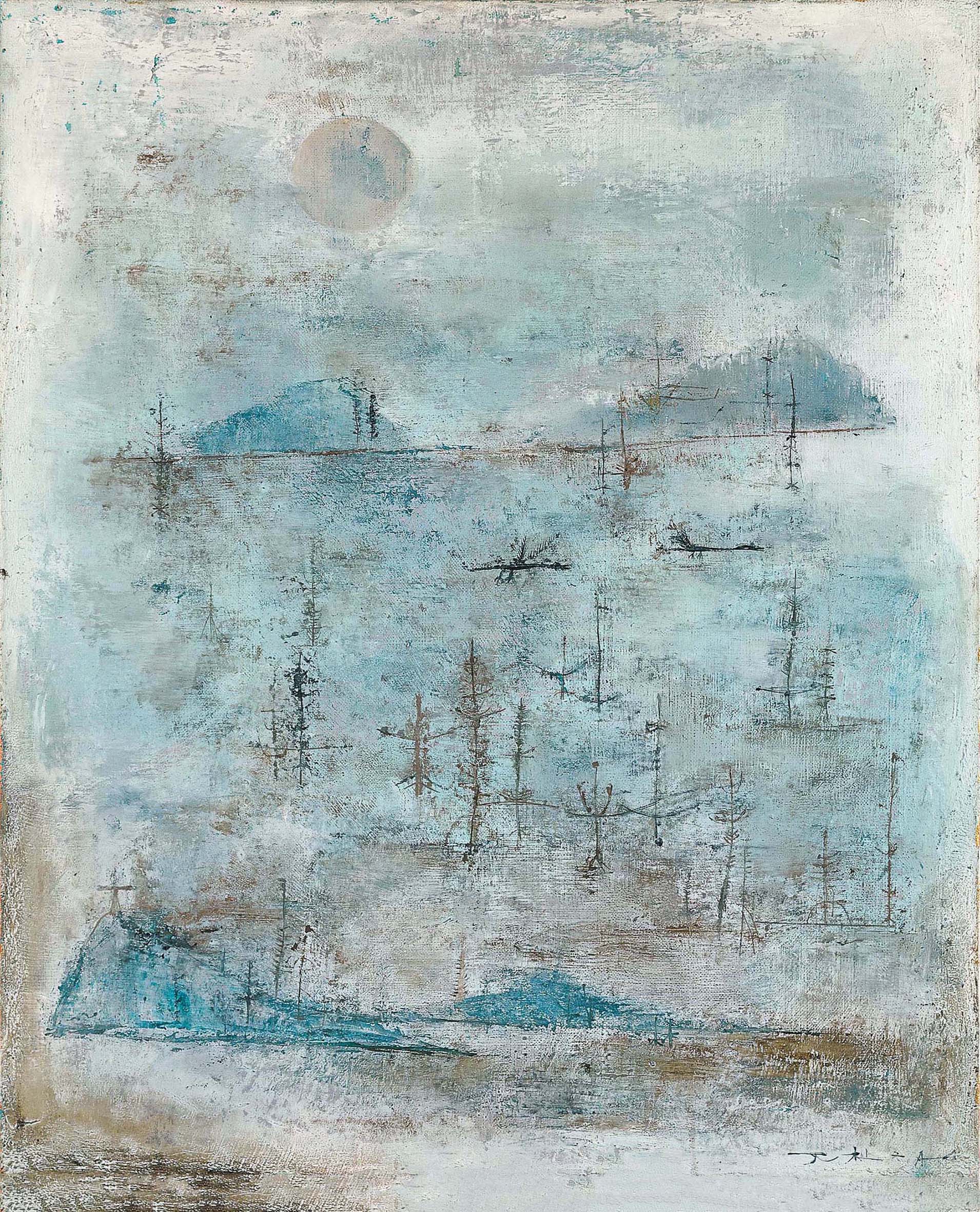 Photo 2 Les œuvres de Hans Hartung, Zao Wou-Ki et Maria-Helena Vieira da Silva dans la salle Abstractions au Musée d’art moderne de Paris. Photo Y.H. Droits réservés